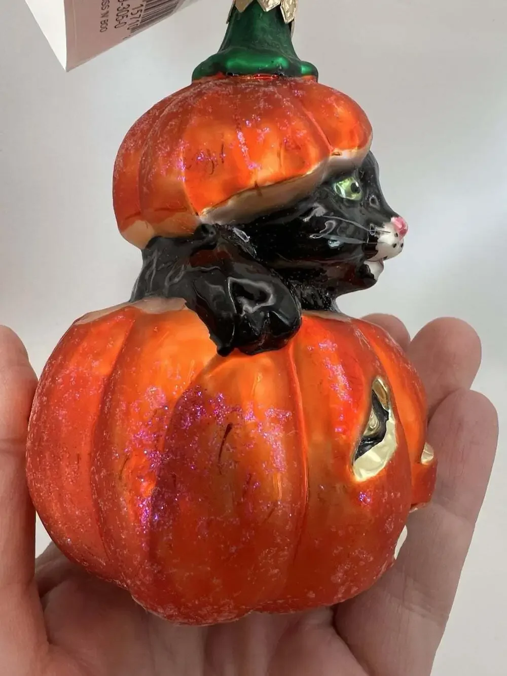 Christopher Radko Puss N Boo Halloween Ornament 1999 Black Cat Pumpkin NWT